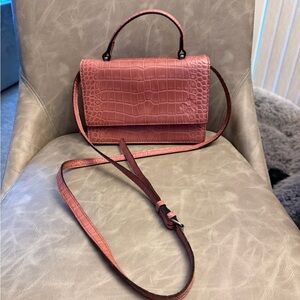 Patricia Nash Pink Crocodile-Embossed Crossbody Bag